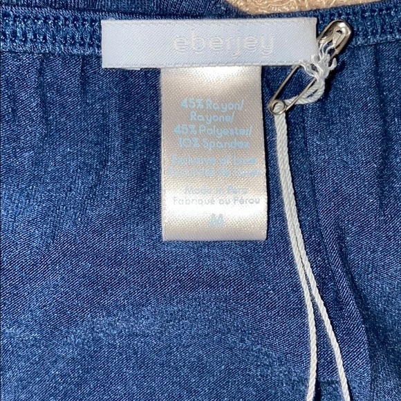 NWT eberjey T536L denim tea long sleeve v neck tee - Picture 8 of 8